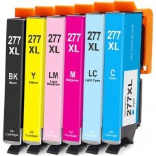 ENSEMBLE COMBO DE CARTOUCHE JET D'ENCRE EPSON T277 BK/C/M/Y/LC/LM XL COMPATIBLE NOIR/CYAN/MAGENTA/JAUNE/CYAN LÉGER/MAGENTA LÉGER ENSEMBLE COMBO DE CARTOUCHE JET D'ENCRE EPSON T277 BK/C/M/Y/LC/LM XL COMPATIBLE NOIR/CYAN/MAGENTA/JAUNE/CYAN LÉGER/MAGENTA LÉGER
