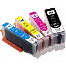 ENSEMBLE COMBO DE CARTOUCHE JET D'ENCRE HP564XL BK/C/M/Y COMPATIBLE NOIR/CYAN/MAGENTA/JAUNE