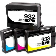 ENSEMBLE COMBO DE CARTOUCHE JET D'ENCRE HP932/HP933 BK/C/M/Y XL COMPATIBLE NOIR/CYAN/MAGENTA/JAUNE