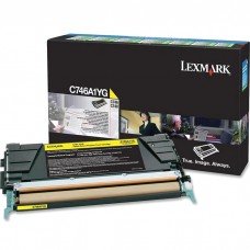 CARTOUCHE DE TONER LASER LEXMARK C746A1YG ORIGINALE JAUNE